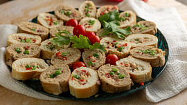 Jednohubky z plněného rohlíku okouzlí každou návštěvu: Na řezu vypadají velmi efektně a hotové jsou do 15 minut