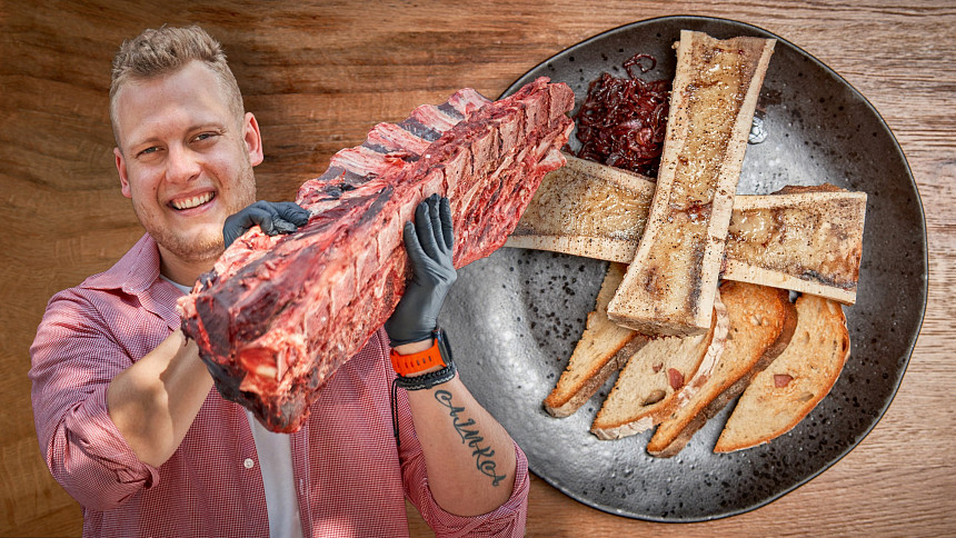 Opomíjený kus hovězího, který voní a chutná skvěle: Jak upravit morkovou kost, radí řezník Adam Slezák