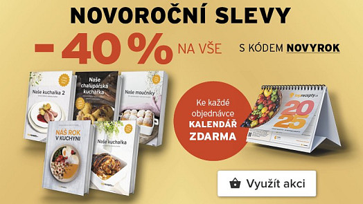 Vařte s radostí: Toprecepty.cz nabízí novoroční 40 % slevy na kuchařky a k tomu kalendář zdarma