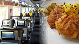 Ve vlaku cestou na dovolenou do Chorvatska si pochutnáte na šťavnatém smaženém řízku. Na své si však přijdou i milovníci sushi či salátů
