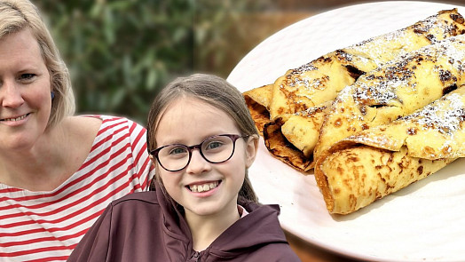 Náš život s celiakií: Pudinkové palačinky pro Áňu. Nepotřebujete na ně žádnou mouku a báječně chutnají po vanilce