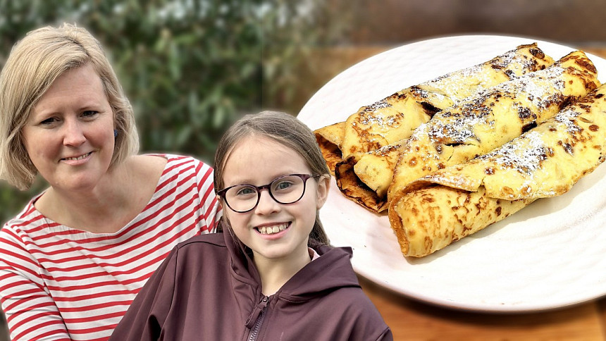 Náš život s celiakií: Pudinkové palačinky pro Áňu. Nepotřebujete na ně žádnou mouku a báječně chutnají po vanilce