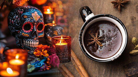 Mexická horká čokoláda se připravuje s vodou a chilli. Tradičně se podává na svátek mrtvých Día de Muertos