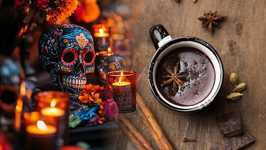 Mexická horká čokoláda se připravuje s vodou a chilli. Tradičně se podává na svátek mrtvých Día de Muertos