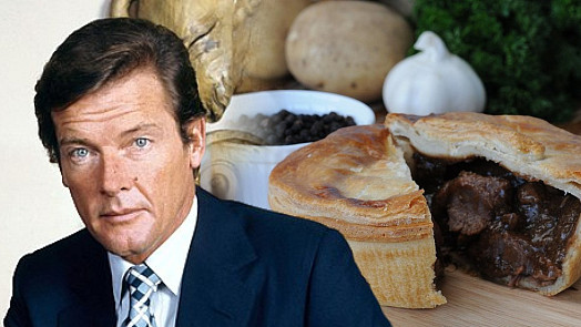 Představitel Jamese Bonda Roger Moore miloval koláč s hovězí kýtou a ledvinkami. V mládí kvůli němu bojoval s nadváhou