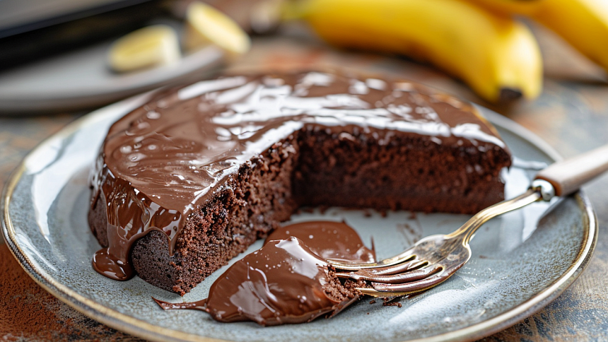 Čokoládovo- banánový dort zvládne v mikrovlnce „upéct“ každý.