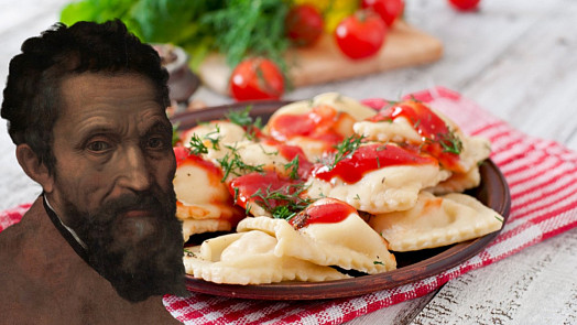 Michelangelo Buonarroti při práci zapomínal jíst, ale jako správný Ital musel mít plněné těstoviny s rajčatovou omáčkou