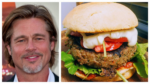 Jídelní rozmary slavných: Brad Pitt propaguje veganství, ale na tomhle šťavnatém burgeru by si určitě pochutnal