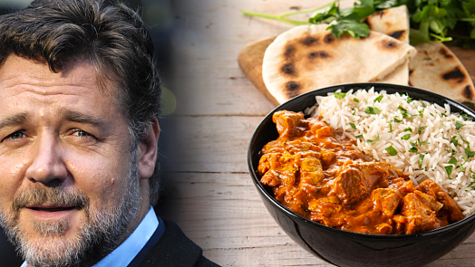 Jídelní rozmary slavných: Russell Crowe má problémy s váhou, ale neodpustí si tohle pikantní kuřecí tikka masala