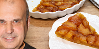 Petr Rychlý ukázal recept na obrácený jablečný koláč. Jeho kouzlo spočívá v karamelu a neobvyklém způsobu pečení