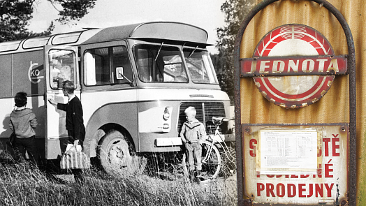 Retro okénko: Pojízdné prodejny dřív vozily na venkov textil, pak maso nebo konzervy. Rohlíky v nich ale bývaly na objednávku
