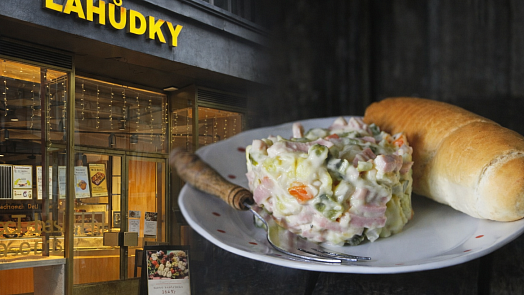 Recept na luxusní vlašák z legendárních Lahůdek Zlatý Kříž: Salát se salámem a majonézou se skvěle hodí na chlebíčky