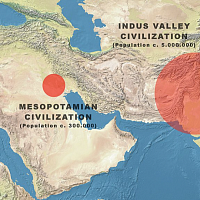 Mapa starověké Mezopotámie 2 500 let před naším letopočtem. (zdroj: Wikimedia Commnons/GFDL, CC BY-SA 3.0)