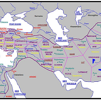 Rozdělení říše Alexandra Velikého po jeho smrti v roce 323 př. n. l. (zdroj: Wikimedia Commons/ KillerThoms Own work, CC BY-SA 4.0)