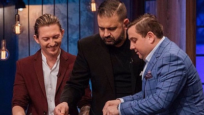 Přemek Forejt, Radek Kašpárek a Jan Punčochář v roli porotců soutěže MasterChef Česko 2022. Zdroj: Se souhlasem TV Nova