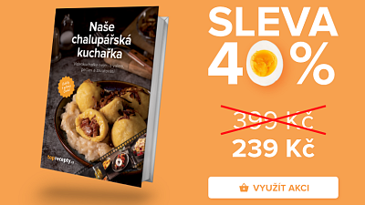 Naše chalupářská kuchařka nyní za 239 Kč, původně 399 Kč. Zdroj: Toprecepty