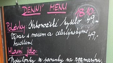 Nabídka v den naší návštěvy Zdroj: Toprecepty, Vilém Besser