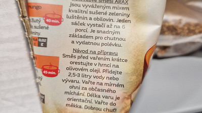 Ukázka luštěninové směsi v Kauflandu