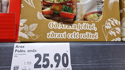 Ukázka luštěninové směsi v Kauflandu