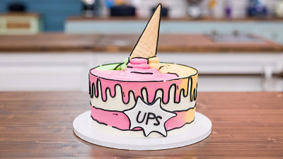 Rebarborový "zmrzlinový" cartoon cake od Aleny Zdroj: se souhlasem České televize