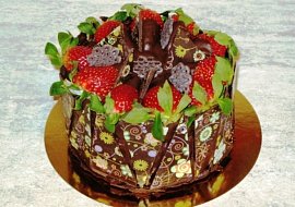 čokoládový s jahodami