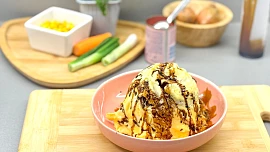 Plněná točená vaječná omeleta. Naučte se tuto zajímavost podle videonávodu