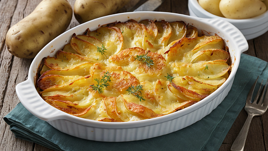 Vyzkoušejte gratinované brambory. Snadná příloha, která může být i bezmasým obědem