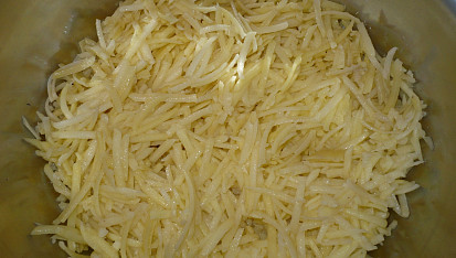 Bramborové placičky - rosti, Nastrouhané brambory