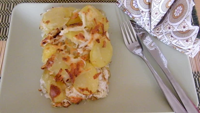 Brambory zapečené s kysaným zelím, zapečené brambory se zelím