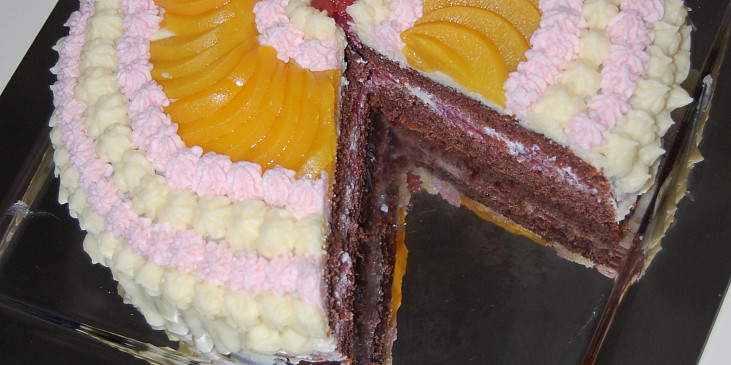 Čokoládový dort se smetanou a ovocem (Čokoládový dort se smetanou a ovocem)