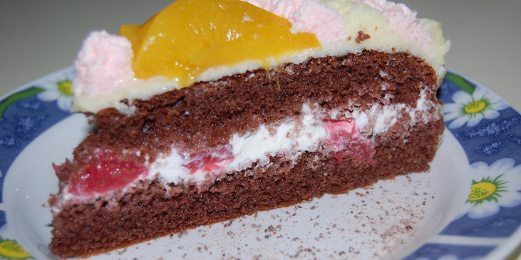 Čokoládový dort se smetanou a ovocem (Čokoládový dort se smetanou a ovocem)