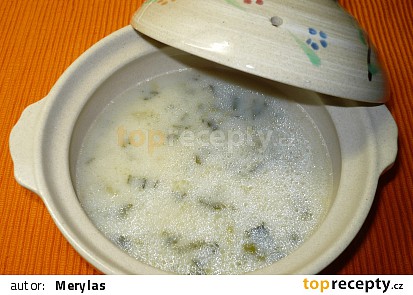 Drožďová polévka s pórkem