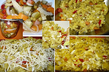 Salát s domácí Moravankou i s nálevem,přidána jen cibule,sůl a pepř,bez uzeniny.