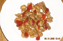 Kuřecí kousky se žampiony a porkem