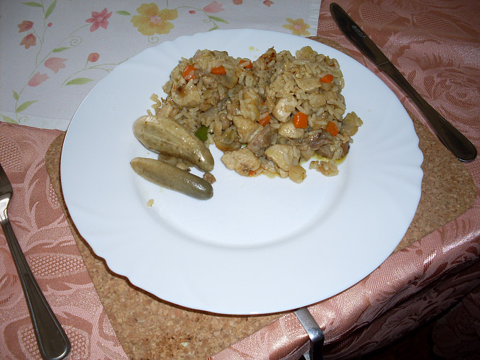 Kuřecí rizoto se zeleninou a žampiony