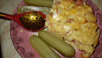 Mišmaš- zapečené bramboro-těstoviny, mišmaš