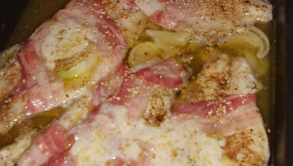 Panga pod peřinou, zapečena po 15min.