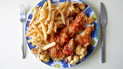 Pangas s česnekovými rajčaty a krutony, Pangas s česnekovými rajčaty a krustou