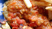 Pangas s česnekovými rajčaty a krutony, Pangas s česnekovými rajčaty a krustou
