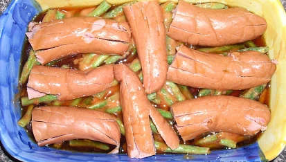 Pikantní fazolky, Pikantní fazolky před zapečením