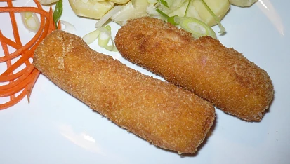 Smažené tvarůžky se šunkou