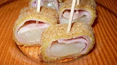 Smažené tvarůžky se šunkou, Na řezu - jednohubky