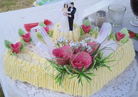 Svatební dort mušle (svatební dort ve tvaru mušle)