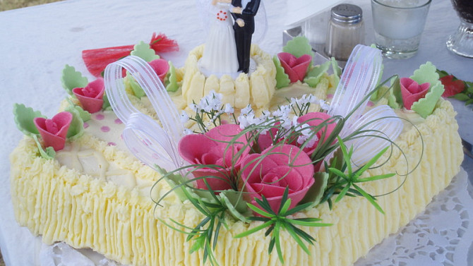 Svatební dort mušle, svatební dort ve tvaru mušle