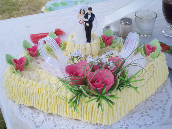 Svatební dort mušle, svatební dort ve tvaru mušle