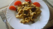 Těstoviny s kuřecími játry