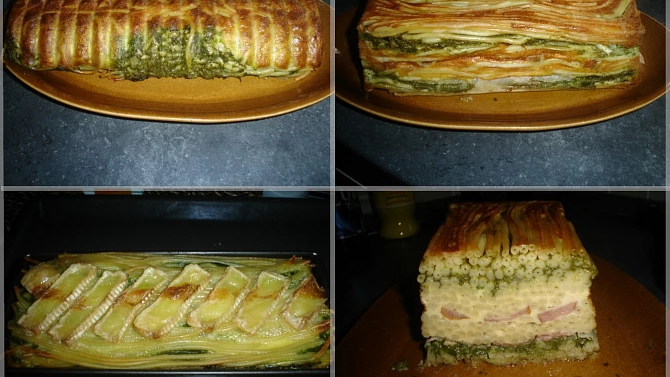 Zapékané makarony se špenátem