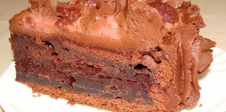 Čokoládový dort s borůvkami (Malinový na řezu :-)))