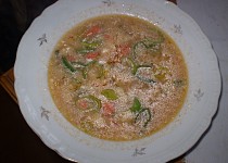 Drůbková polévka s protlakem a smetanou
