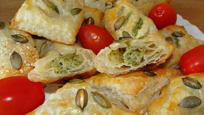 Listové šátečky s brokolicí, Detail